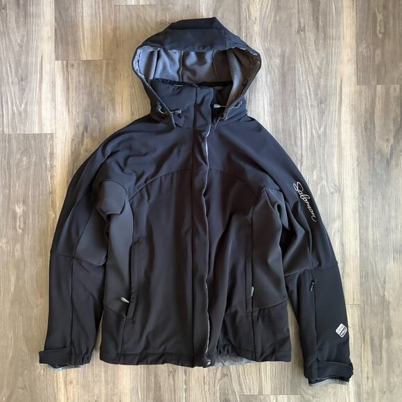 Salomon Clima Pro 3 in 1 Soft Shell Ski Jacket Women's Size M Black EUC - Picture 1 of 9